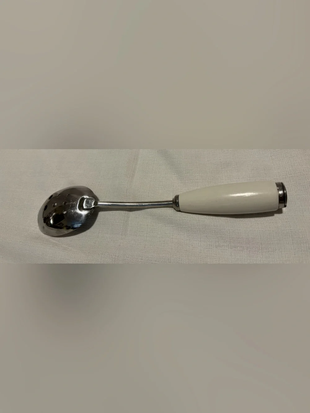 Vintage Corningware White Handle Stainless Steel Slotted ServingSpoon kitchen - Picture 2 of 7